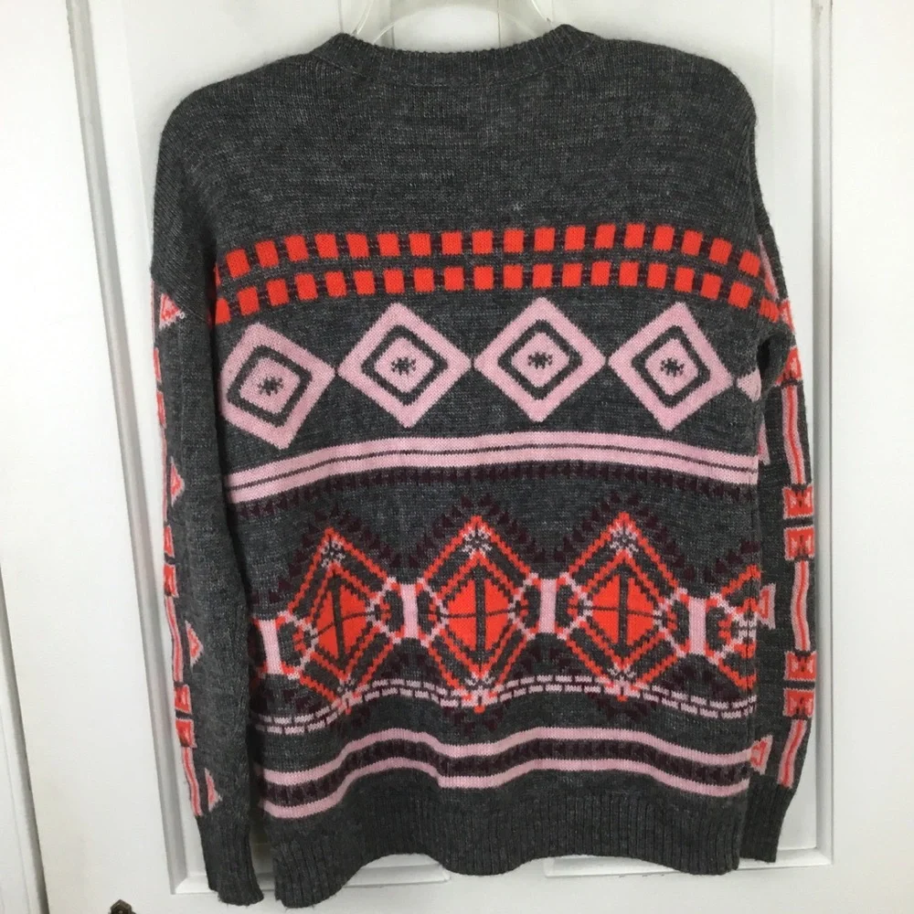 J. Crew Fair Isle Wool Mohair Blend Crewneck Sweater Sz XS